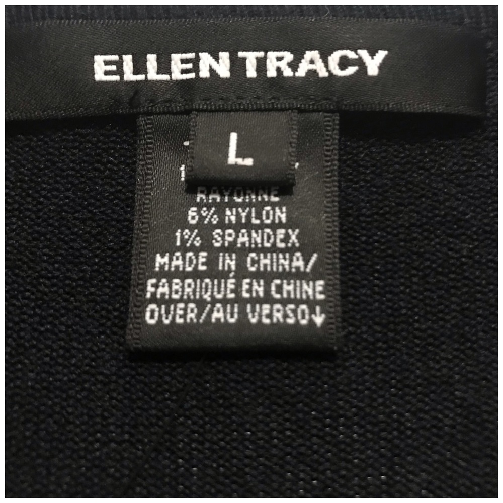NWOT Ellen Tracy, Bell Sleeves Navy Knit Sweater - Picture 6 of 8